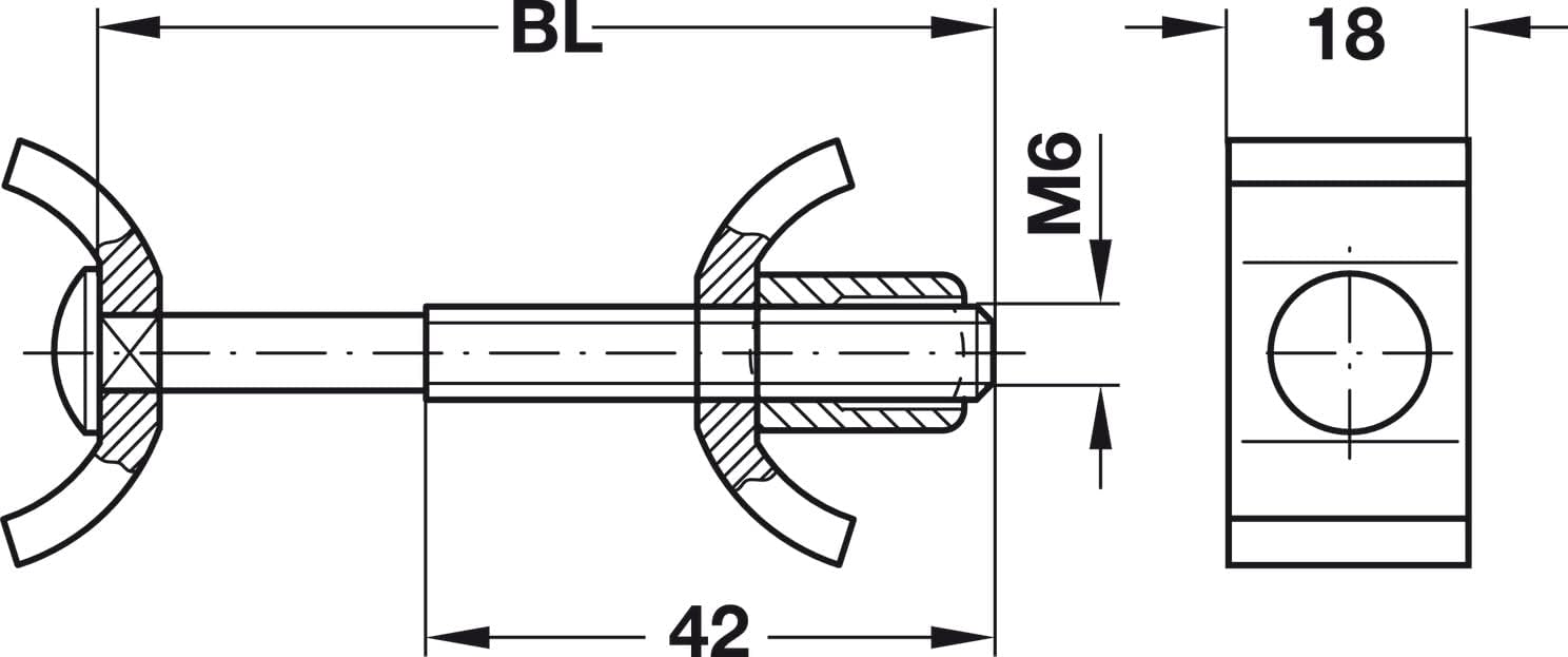 2 Pack KIHAF26296220Z Joint Fasteners Workshop Connectors Adjustable Recessed Work Surface Countertop Bolts 5 7/8" Length Steel Made in Germany - Image 9